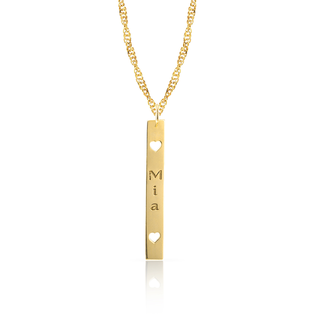 Collar con nombre personalizado para mujer, cadena de caja de oro